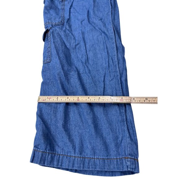 Almost Famous Blue Cargo Denim Pants Size M - Picture 7 of 11